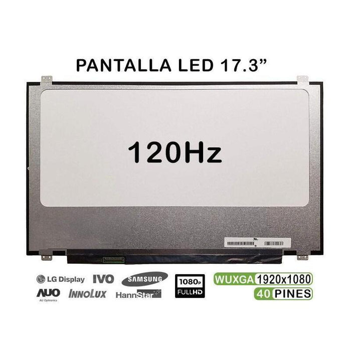 Pantalla Led De 17.3" Para Portátil N173hhe G32 Rev.C1 40 Pines 120hz