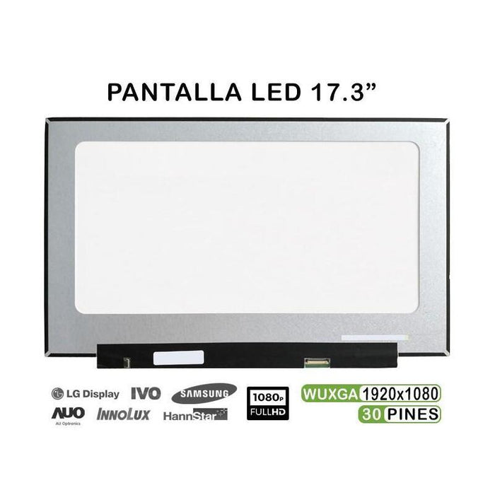 Pantalla Led De 17.3" Para Portátil Nv173fhm-N49 Nv173fhm-N46 Fhd 30 Pines Ips
