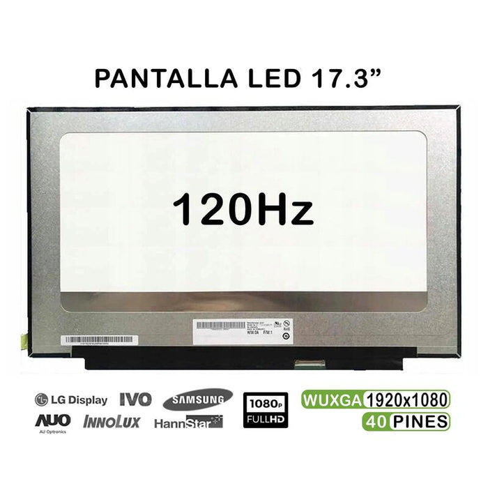 Pantalla Led De 17.3" Para Portátil Nv173fhm-Nx1 1920x1080 120hz 40 Pines