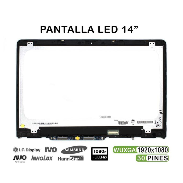 Pantalla Led Táctil Completa De 14" Para Portátil Hp Pavilion X360 14 Ba 14m Ba Series Con Marco