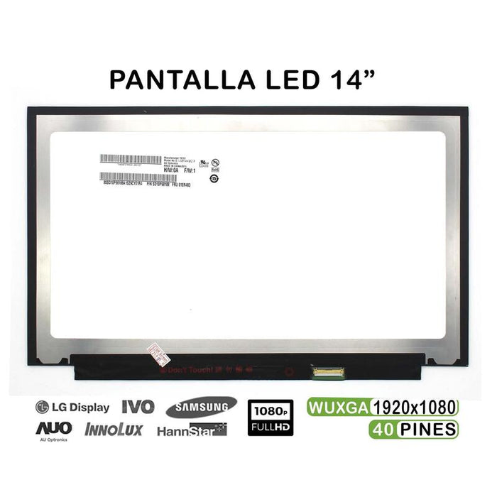 Pantalla Led Táctil De 14" Para Portátil B140hak02.3 Hw0a Fw1