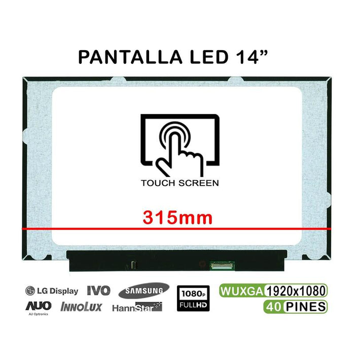Pantalla Led Táctil De 14" Para Portátil B140hak03.2 40 Pines