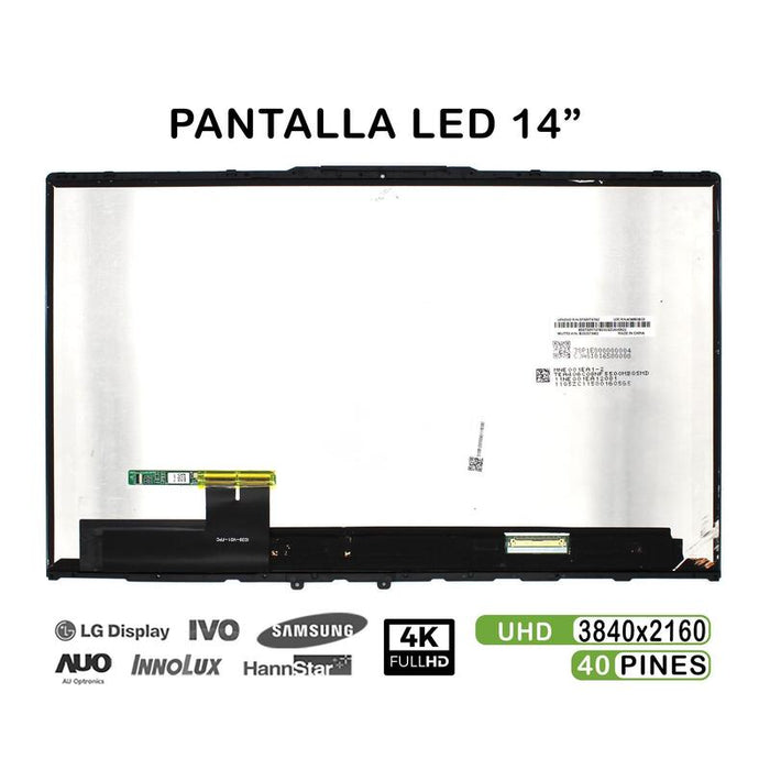Pantalla Led Táctil De 14" Para Portátil Lenovo Yoga C940 14iil 5d10s39596 4k Con Marco
