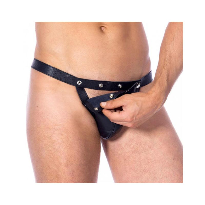 Panty Masculino De Cuero Talla Única