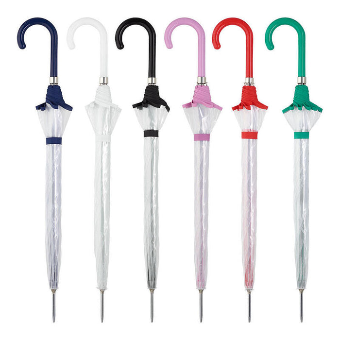 Paraguas Largo Transparente Automático, Colores Surtidos. Ø93cm 429. C-Collection