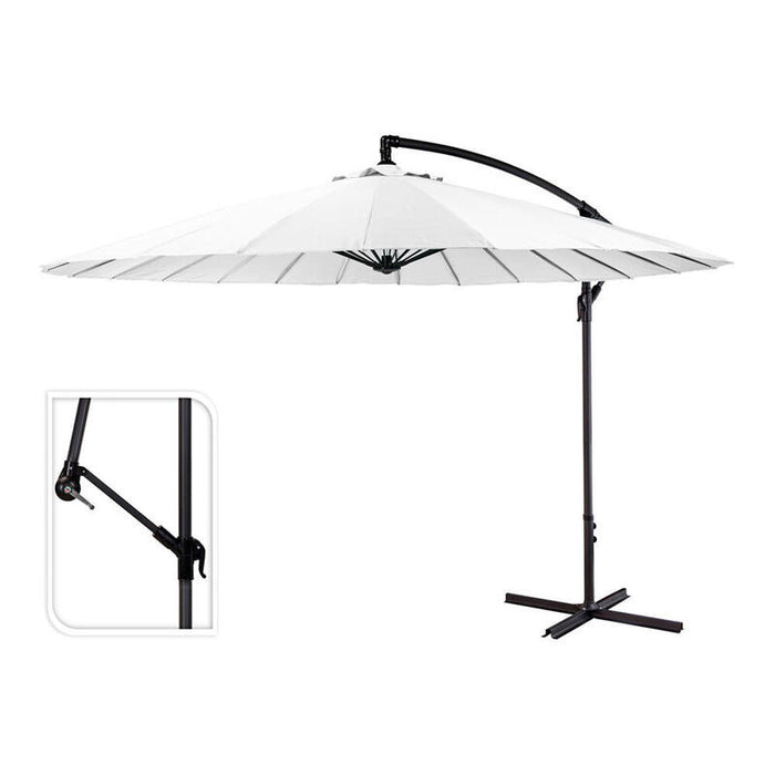 Parasol Excéntrico Altura Maxima 3m Ø300cm Color: Blanco
