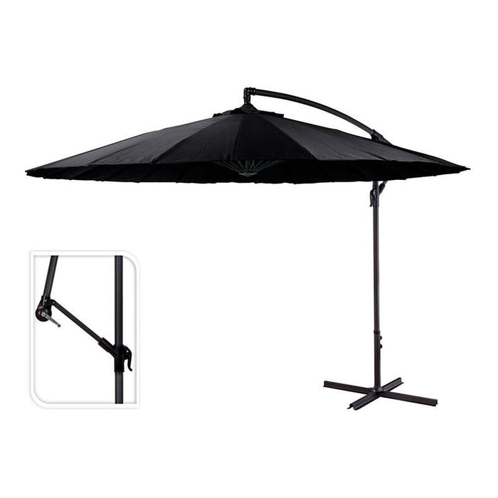 Parasol Excéntrico Altura Maxima 3m Ø300cm Color: Negro