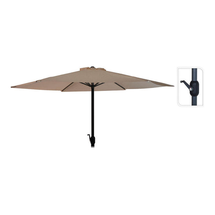 Parasol Ø300cm Altura 248cm. Poste De Aluminio Con Manivela Color: Taupe