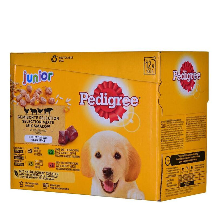 Pedigree Junior Selection Mix - Comida Húmeda Para Perros - 12x100 G
