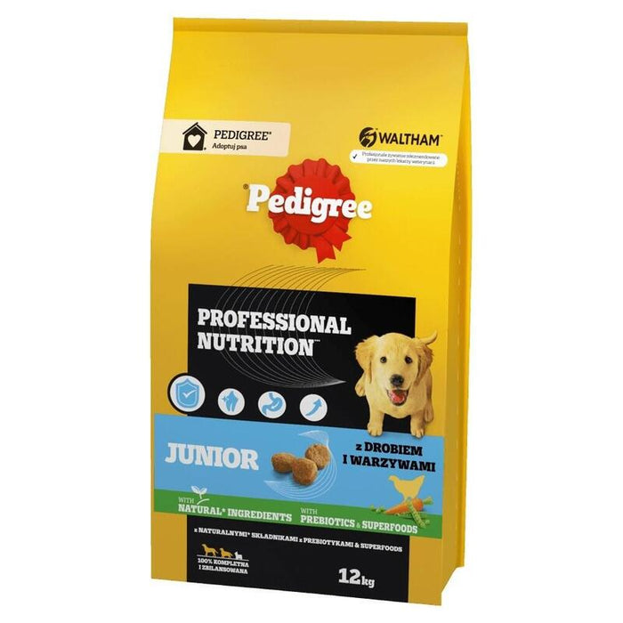 Pedigree Professional Nutrition Junior With Poultry And Vegetables, Medium And Large Breeds - Alimento Seco Para Perros - 12 Kg