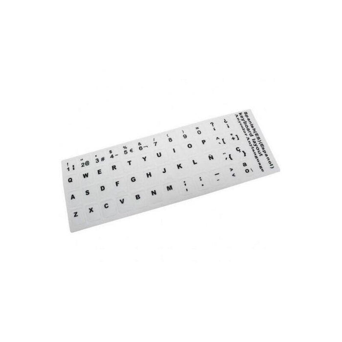 Pegatina Para Teclado Castellano Blanco Con Letras Negras