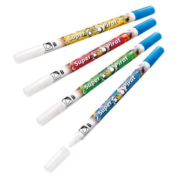 Pelikan Expositor De 50 Boligrafos Super Pirat 850 B - Borratinta De Pluma Estilografica Y Roller - Punta Blanca Y