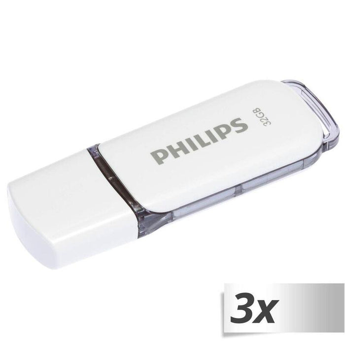 Pendrive Philips Usb 2.0 32gb Snow Edition Grey 3-Pack