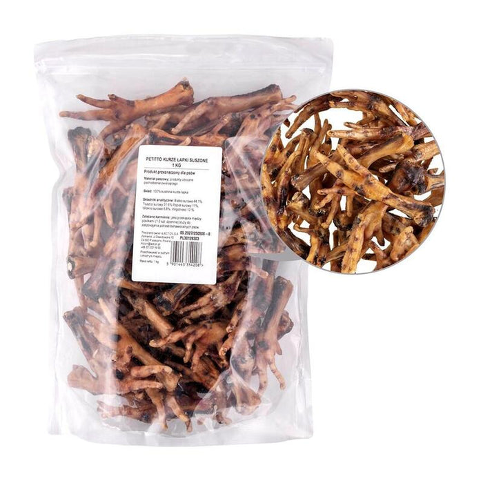 Petitto Dried Chicken Feet - Premio Para Perros - 1kg