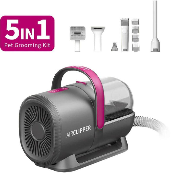 Kit De Aseo Para Mascotas Con Aspiradora 5 En 1 Grooming Vacuum Kit Negro