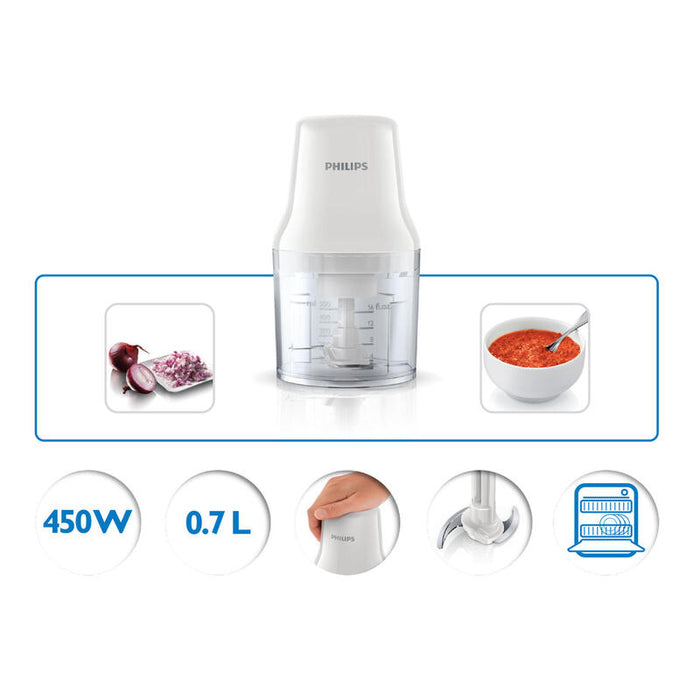 Philips Daily Collection Hr1393 Picadora 0.7 Litros 450 W Blanco