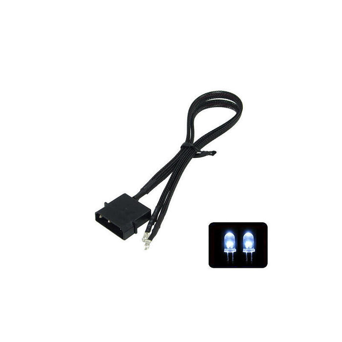 Phobya Led Doble 5mm. Ultrahell Blanco Cable Sleeve Negro