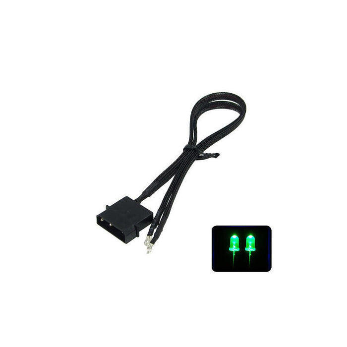Phobya Led Doble 5mm. Ultrahell Verde Cable Sleeve Negro