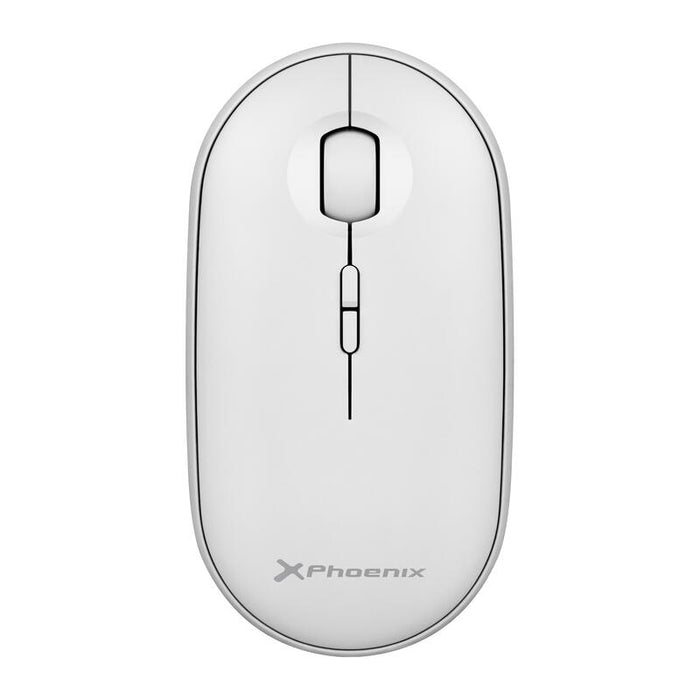 Phoenix Rebble Ratón Inalámbrico Bluetooth O 2.4 Ghz Con Receptor Usb Clic Silencioso Para Porttil Notebook Pc Chomebook Mac Color Blanco