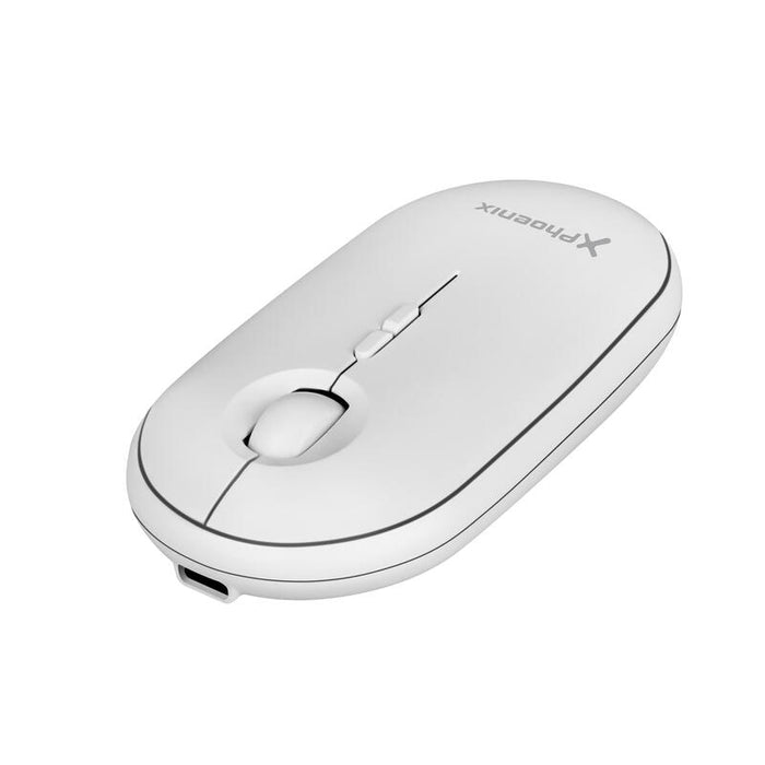 Phoenix Rebble Ratón Inalámbrico Bluetooth O 2.4 Ghz Con Receptor Usb Clic Silencioso Para Porttil Notebook Pc Chomebook Mac Color Blanco