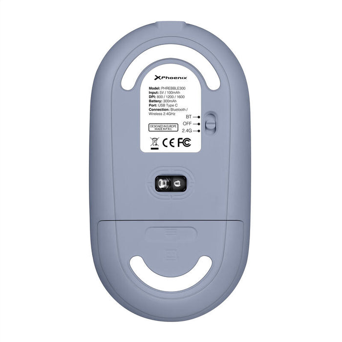 Phoenix Rebble Ratón Inalámbrico Bluetooth O 24 Ghz Con Receptor Usb Clic Silencioso Para Porttil Notebook Pc Chomebook Mac