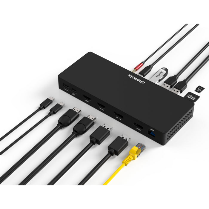 Phoenix Tipo C Docking Statión 14 En 1 Pd 100w Para Portátil