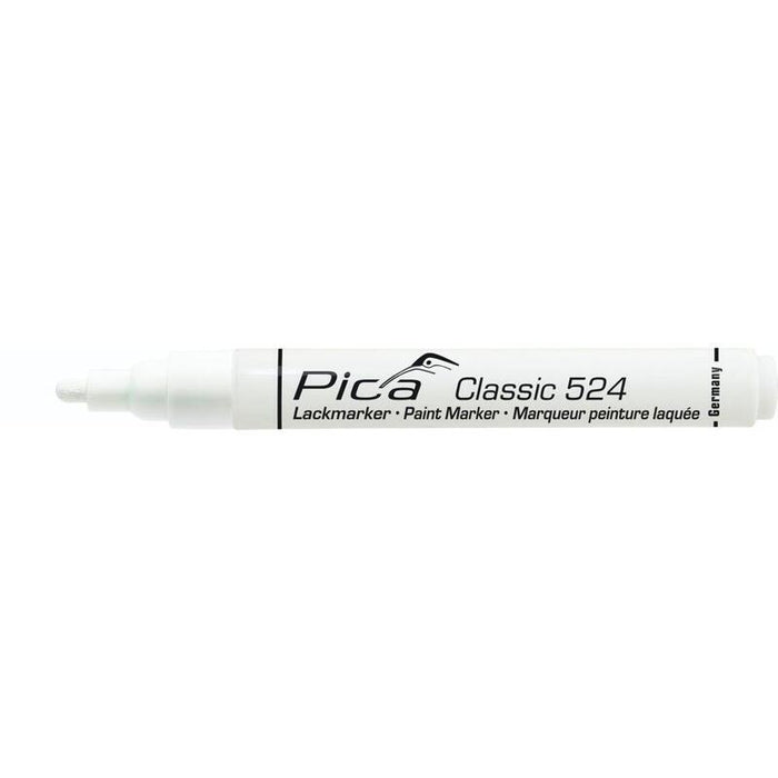 Pica Classic Industrial Paint Marker, 2-4mm Bullet Tip, White