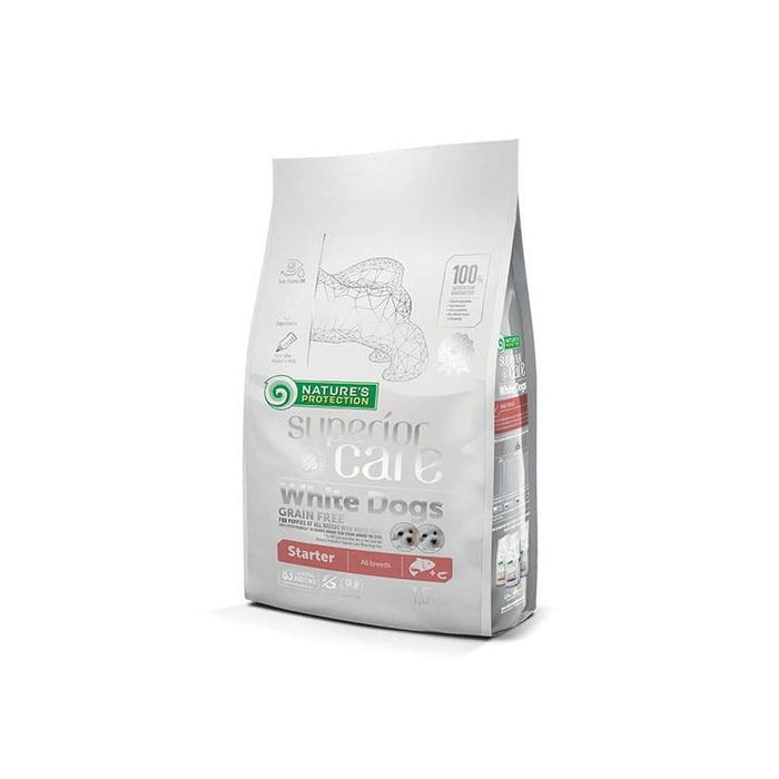 Pienso Para Cachorros  Nature'S Protection Superior Care White Dogs Grain Free Starter Salmon  De Pelaje Blanco - 1,5 Kg