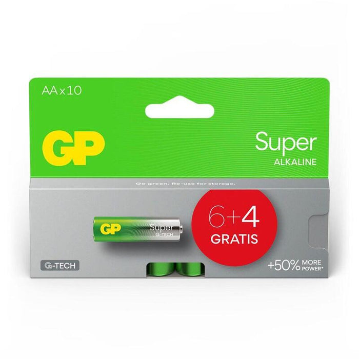 Pilas 6+4 Gp Super Alkaline 1,5v Aa Mignon Lr06 Gpsup15a980c10