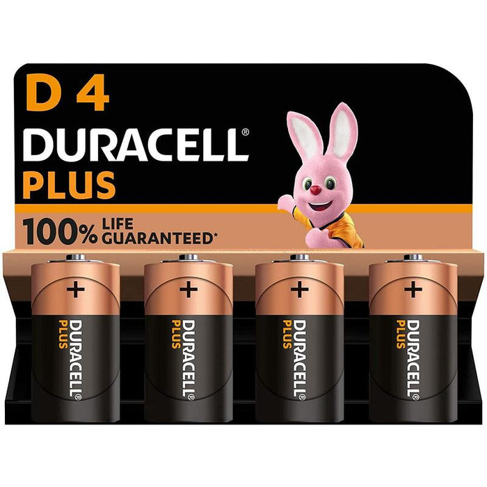 Pilas Duracell Alcalinas  Plus Extra Life Mn1300/Lr20 Mono D (4-Pack)
