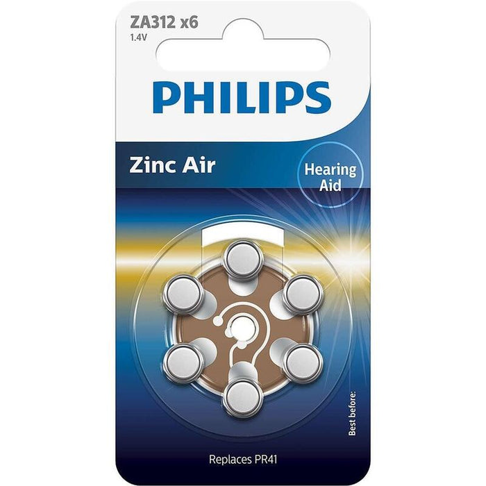 Pilas Philips Audifonos Zinc Aire Za312-Pr41 Pack6