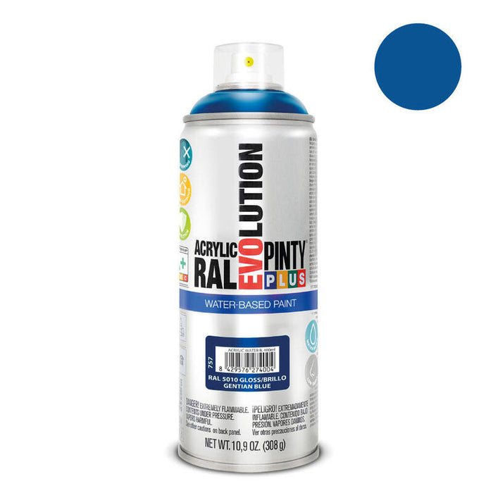 Pintura En Spray Pintyplus Evolution Water-Based 520cc Ral 5010 Azul Genziana