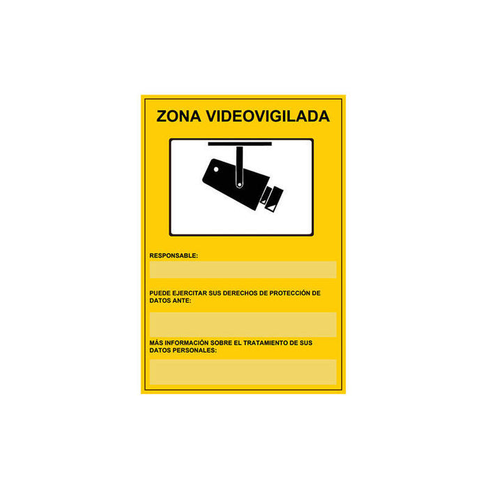 Placa De Zona Videovigilada Plástico Para Interior/Exterior.Homologada Según Normativa Vigente