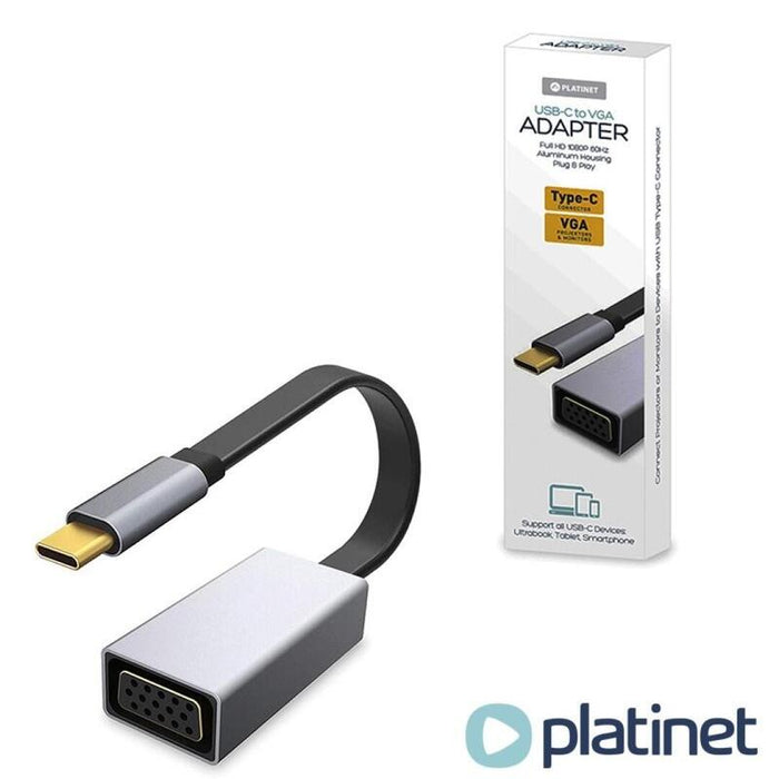 Platinet Adaptador Multimedia Type-C A Vga 1080 60