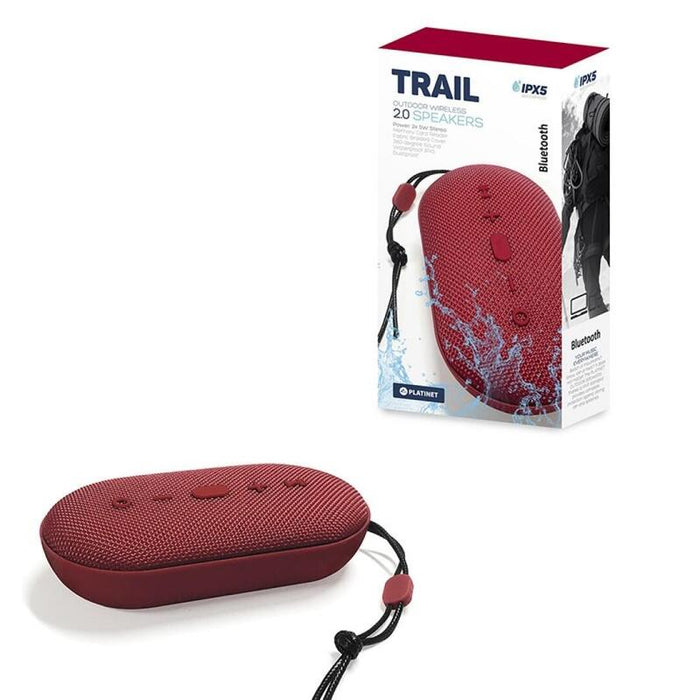 Platinet Altavoz Trail Bluetooth 4.2 10w 2.0 Tws Ipx5 Res. Agua Pmg12 Rojo