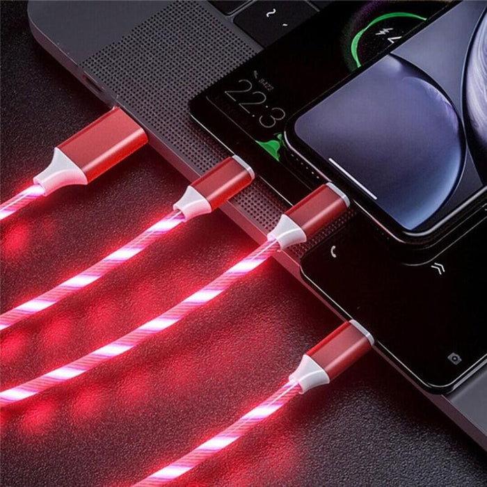 Platinet Cable Lightning Luces Led Rojo 1.5a 1m Minima Venta Caja 1 Unidades