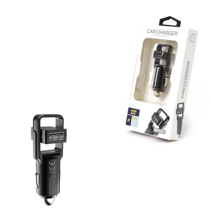 Platinet Cargador De Coche Plegable 4,8a + 2xusb