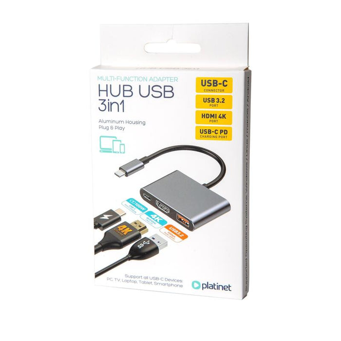 Platinet Hub 3in1 Usb-C 3.2
