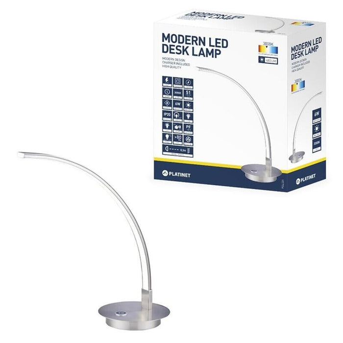 Platinet Lampara Led Curvo Aluminio 6w 3000k 480lm