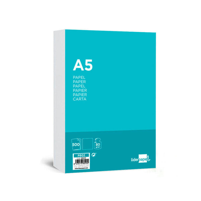 Papel Liderpapel A5 80g/M2 Liso Paquete De 500 Hojas