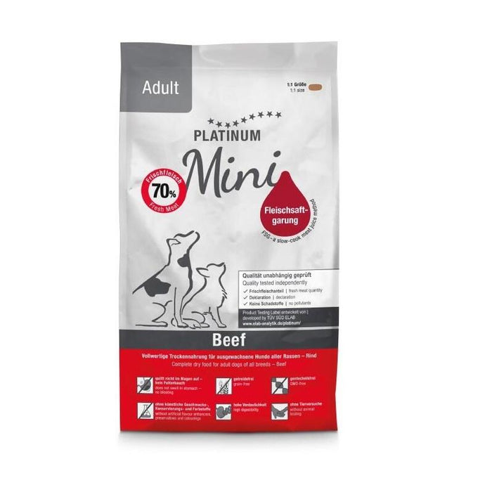 Platinum Adult Beef Mini - Comida Para Perros Semihúmeda - 900g
