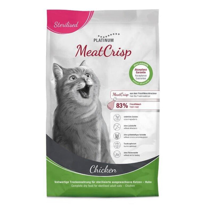 Platinum Meatcrisp Sterilised Chicken - Comida Seca Para Gatos - 3kg