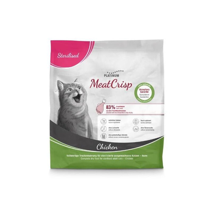 Platinum Meatcrisp Sterilised Chicken - Comida Seca Para Gatos - 400g