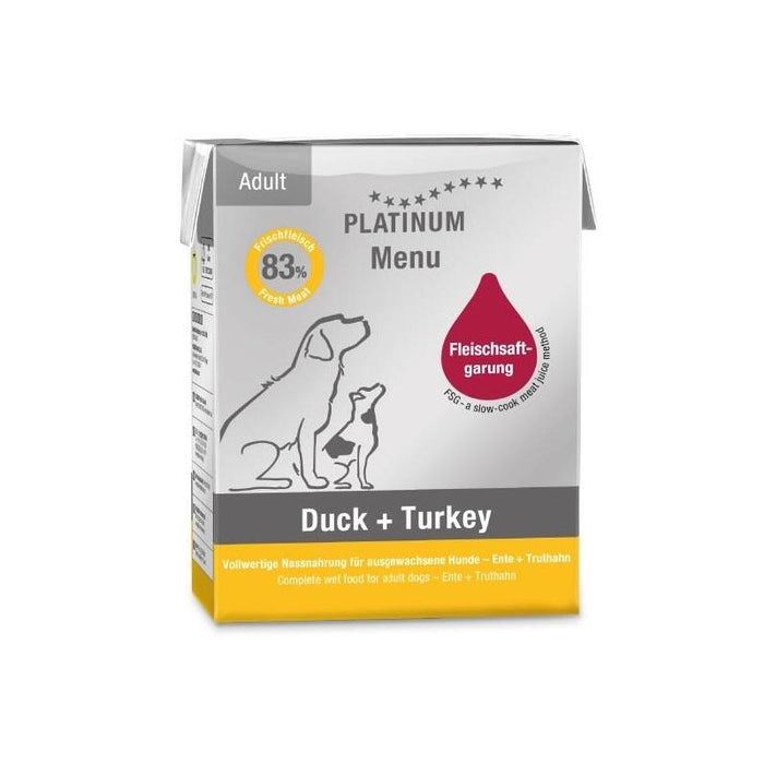 Platinum Menu Adult Duck+Turkey - Comida Húmeda Para Perros - 375g