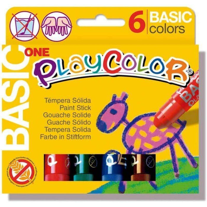 Playcolor Témperas Sólidas Basic One Barra Estuche De 6 C/Surtidos