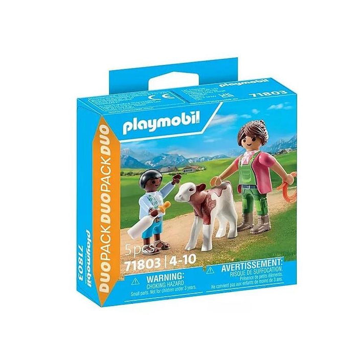 Playmobil Granjera Con Ternero 71803