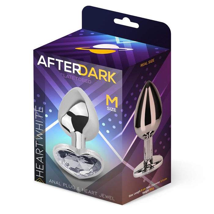 Plug Anal Con Joya De Corazón Blanco Talla M