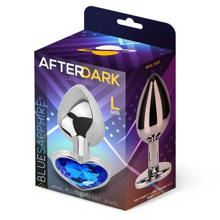 Plug Anal Con Joya De Corazón Blue Sapphire Talla L