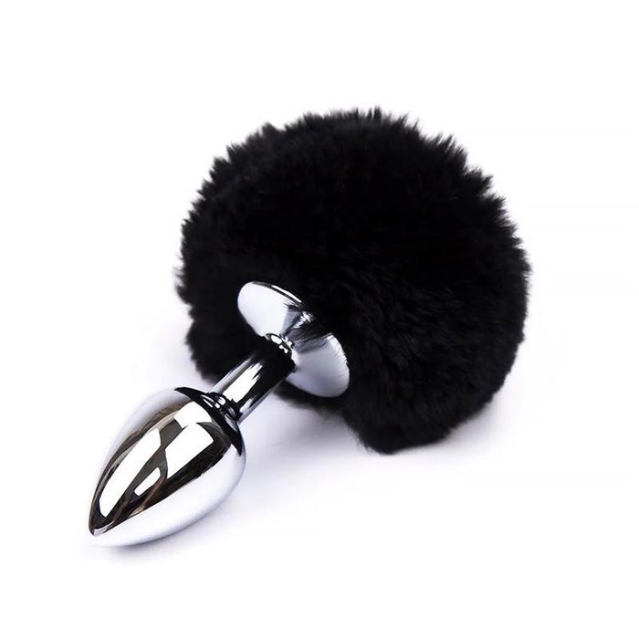 Plug Anal Con Pompón Negro Talla S