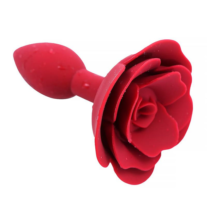 Plug Anal De Silicona Con Rosa Rojo